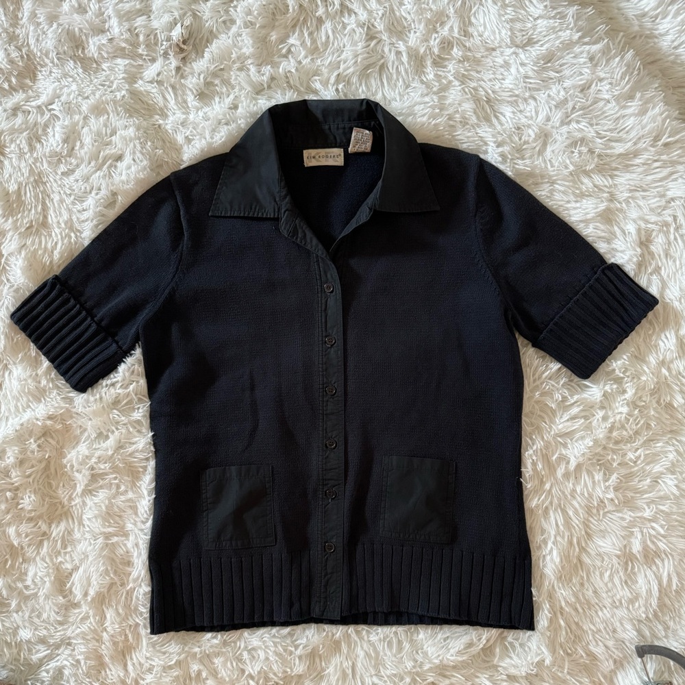 Kim Rogers Navy blue Sweater Made in Hong Kong